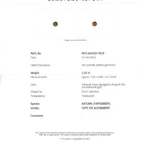 2.05 Ct. Cabochon Alexandrite from Ceylon (Sri Lanka) Scan Report
