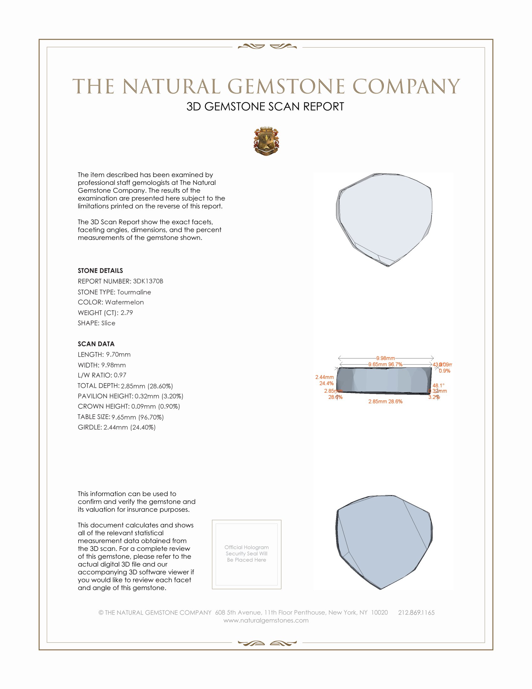 2.79 Ct. Tourmaline from Mozambique