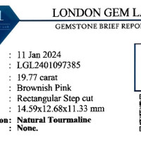 19.77 Ct. Tourmaline from Ceylon (Sri Lanka) Scan Report