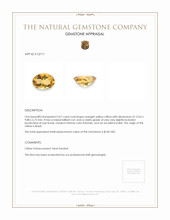 5.01 Ct. Orangish Yellow Citrine from Brazil Appraisal