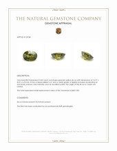4.48 Ct. Greenish Yellow Zircon from Ceylon (Sri Lanka) Appraisal