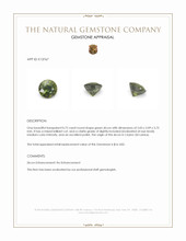 0.72 Ct. Green Zircon from Ceylon (Sri Lanka) Appraisal