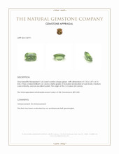 1.65 Ct. Green Zircon from Ceylon (Sri Lanka) Appraisal