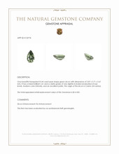0.44 Ct. Green Zircon from Ceylon (Sri Lanka) Appraisal