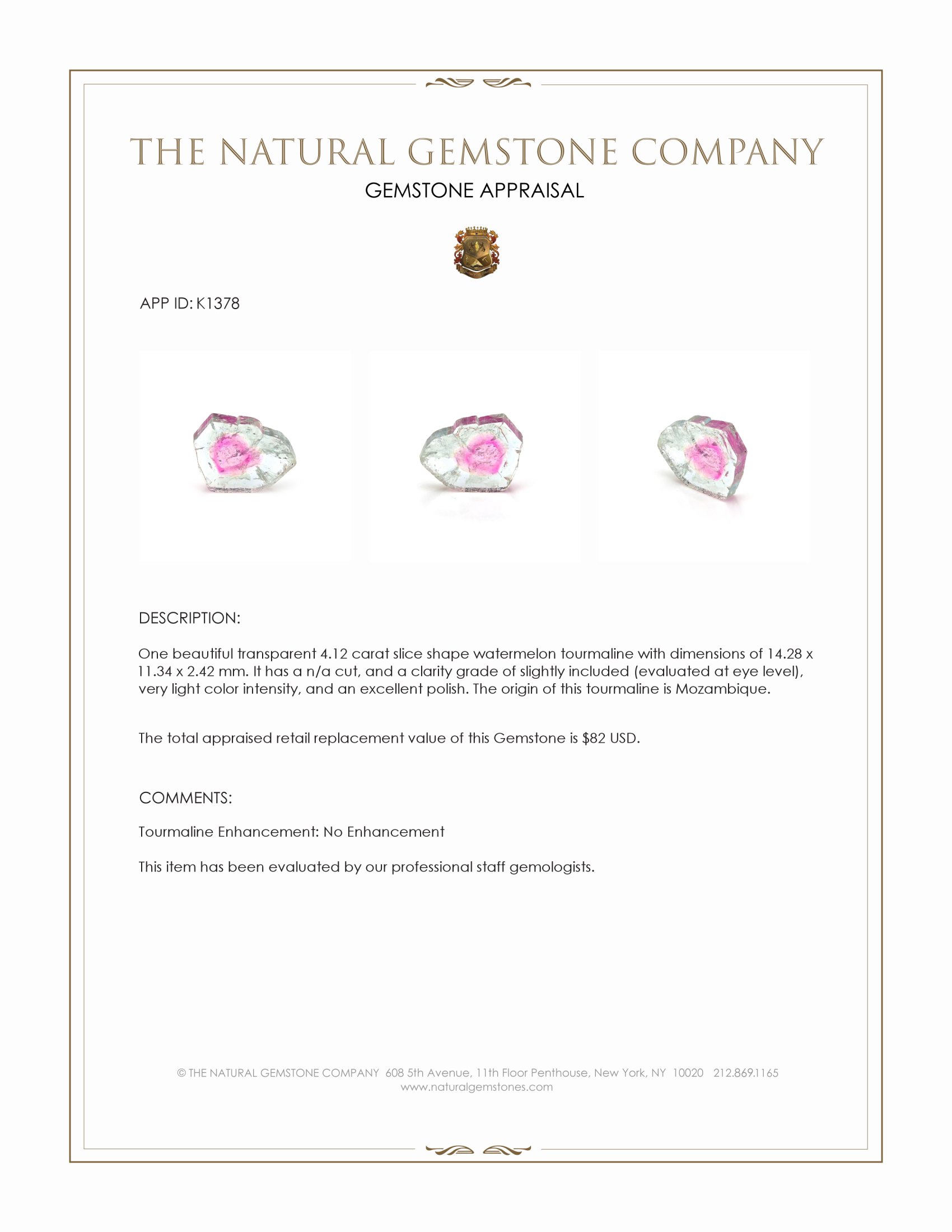 4.12 Ct. Tourmaline from Mozambique