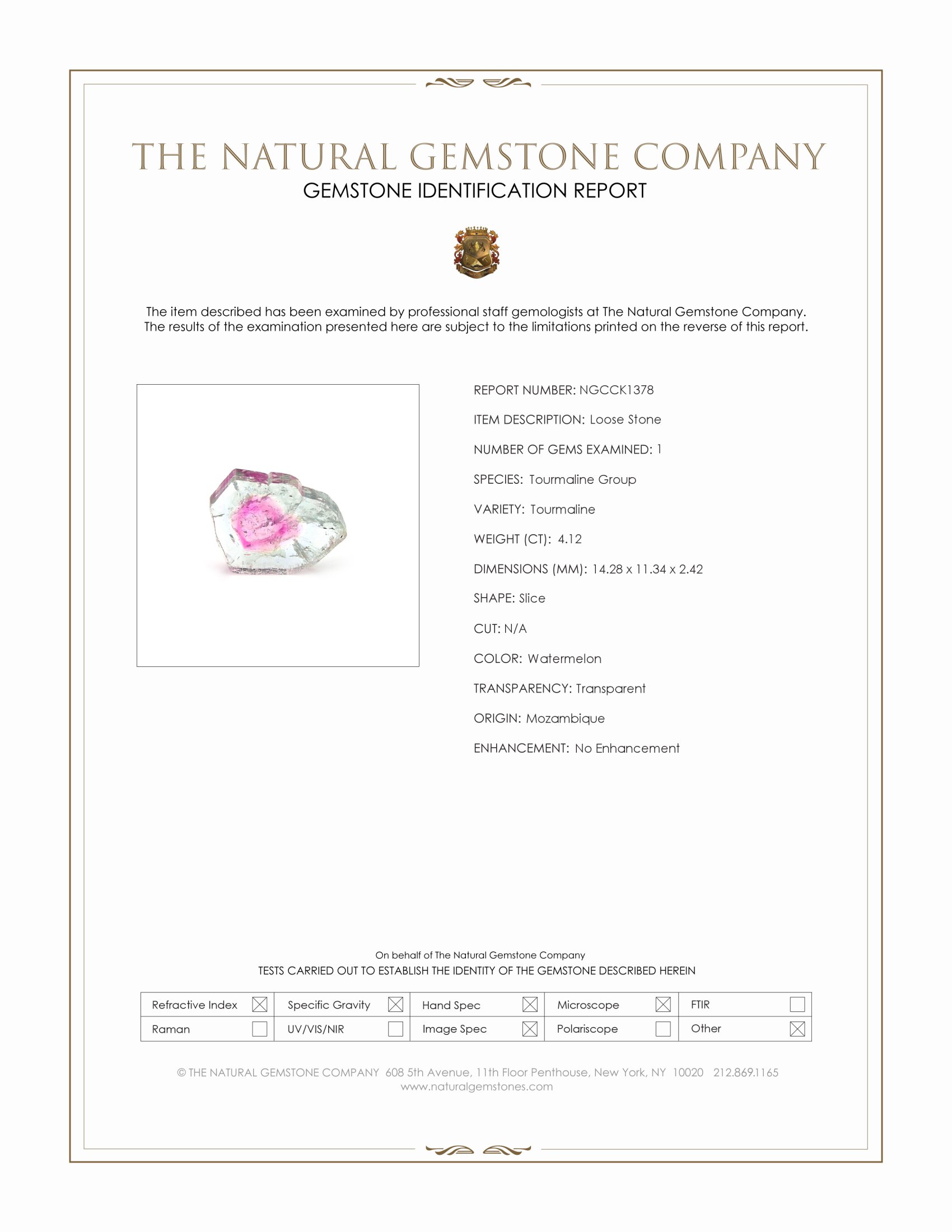 4.12 Ct. Tourmaline from Mozambique