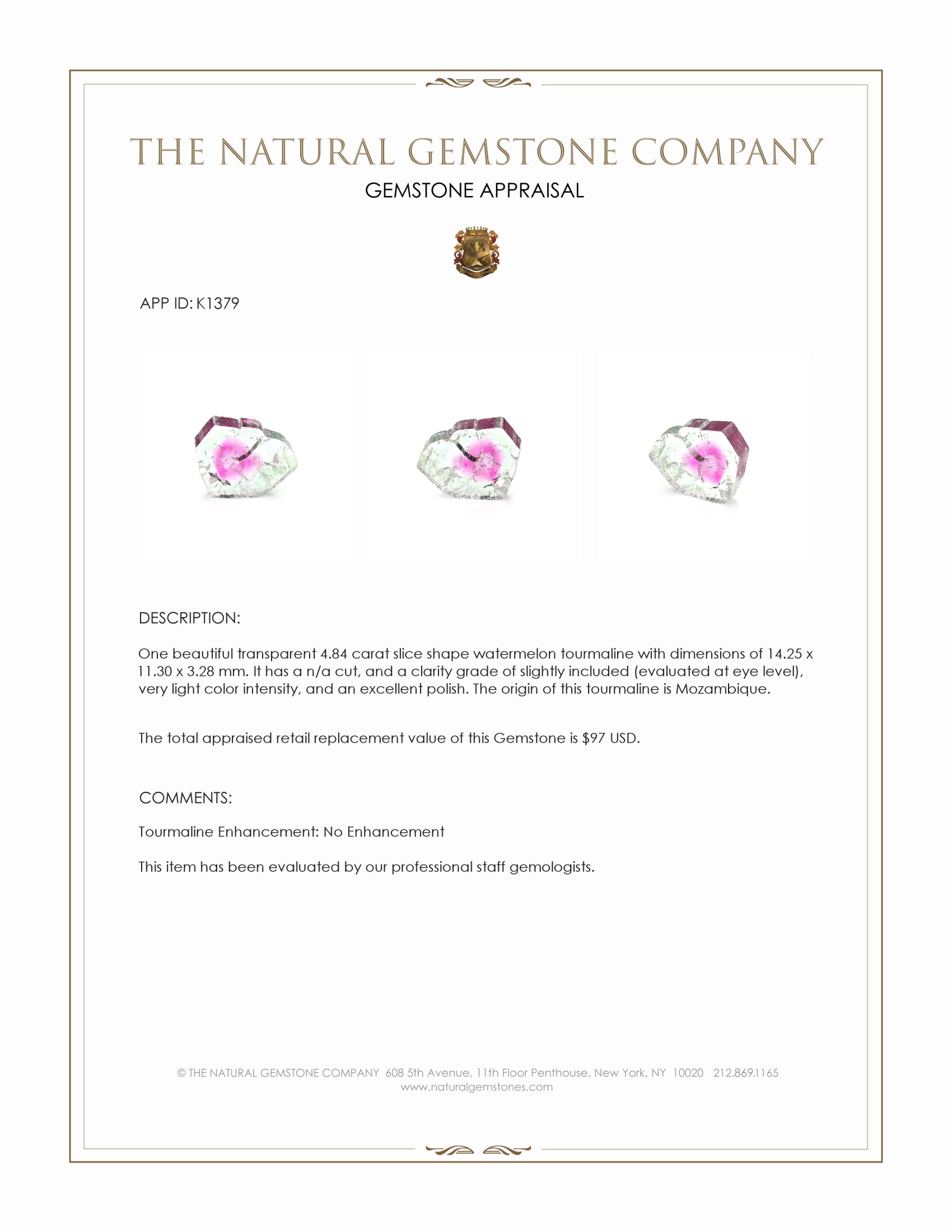 4.84 Ct. Tourmaline from Mozambique