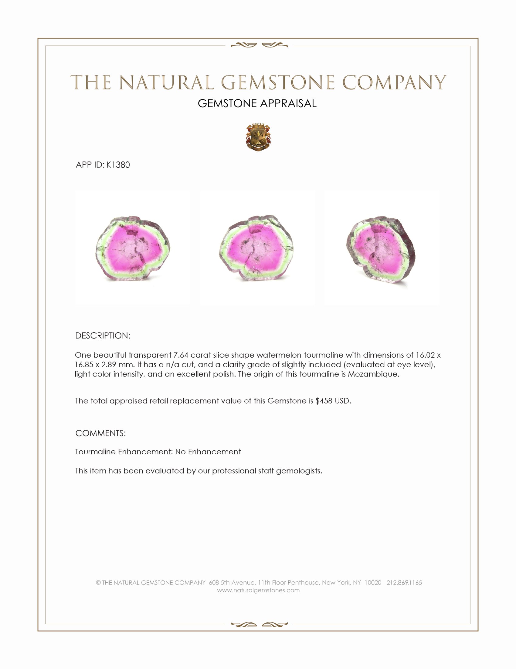 7.64 Ct. Tourmaline from Mozambique