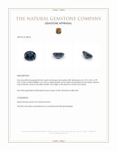 0.58 Ct. Blue Spinel from Ceylon (Sri Lanka) Appraisal