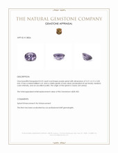 0.52 Ct. Purple Spinel from Ceylon (Sri Lanka) Appraisal