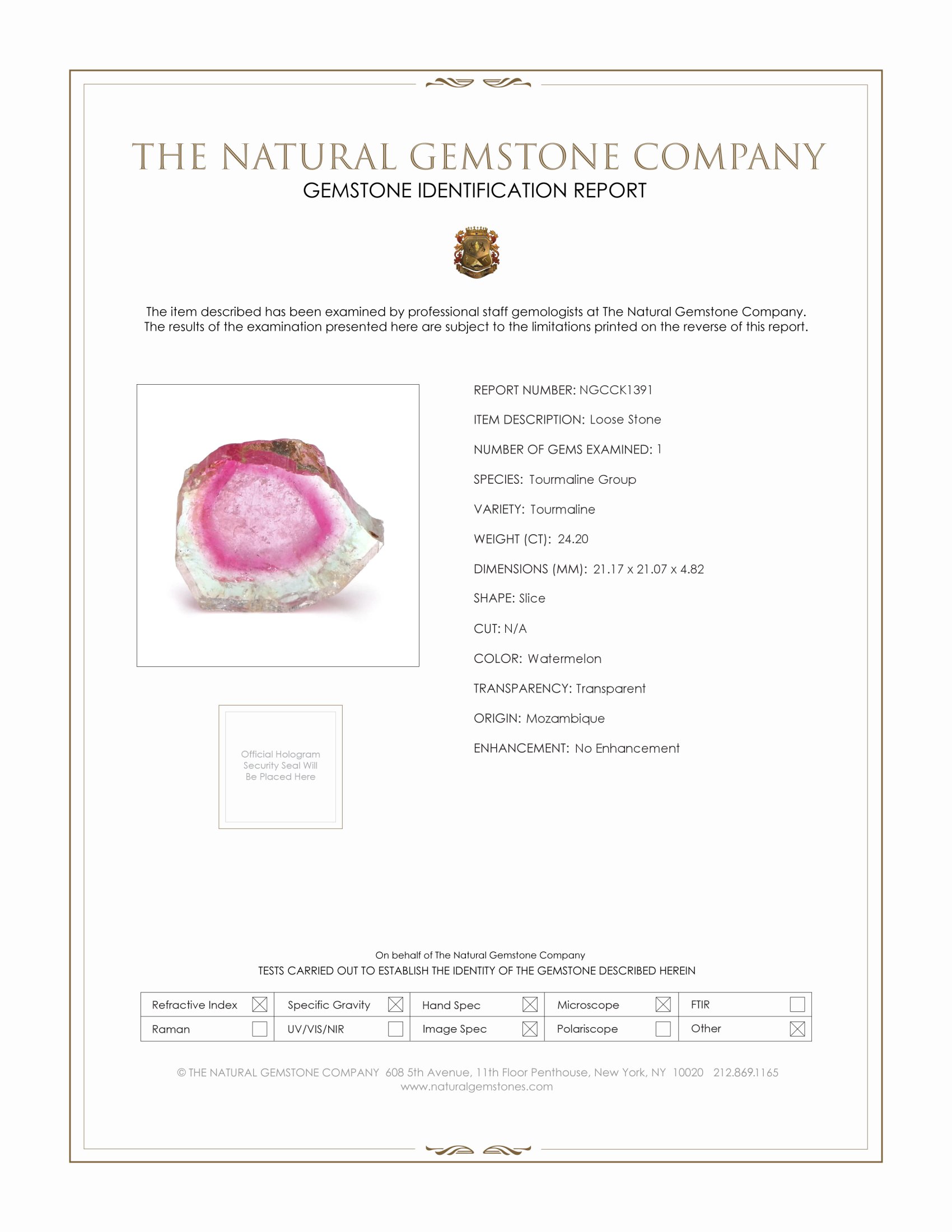 24.20 Ct. Tourmaline from Mozambique