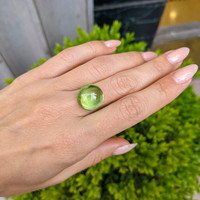 15.79 Ct. Cabochon Peridot from Pakistan Life Style