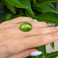 29.95 Ct. Cabochon Peridot from Pakistan Life Style