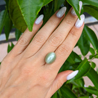 12.90 Ct. Cabochon Chrysoberyl from Ceylon (Sri Lanka) Life Style