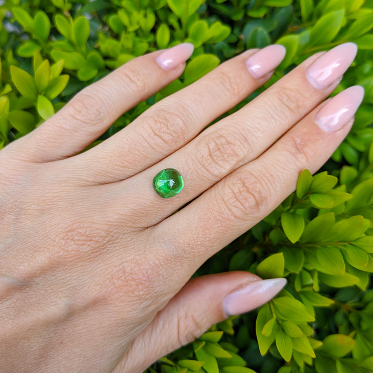 3.77 Ct. Cabochon Tsavorite Garnet from Tanzania