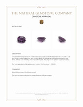 0.72 Ct. Purple Spinel from Ceylon (Sri Lanka) Appraisal