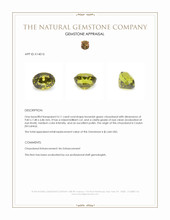 4.11 Ct. Brownish Green Chrysoberyl from Ceylon (Sri Lanka) Appraisal