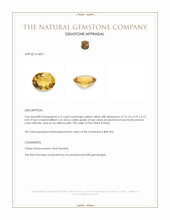 4.12 Ct. Yellow Citrine from Brazil Appraisal