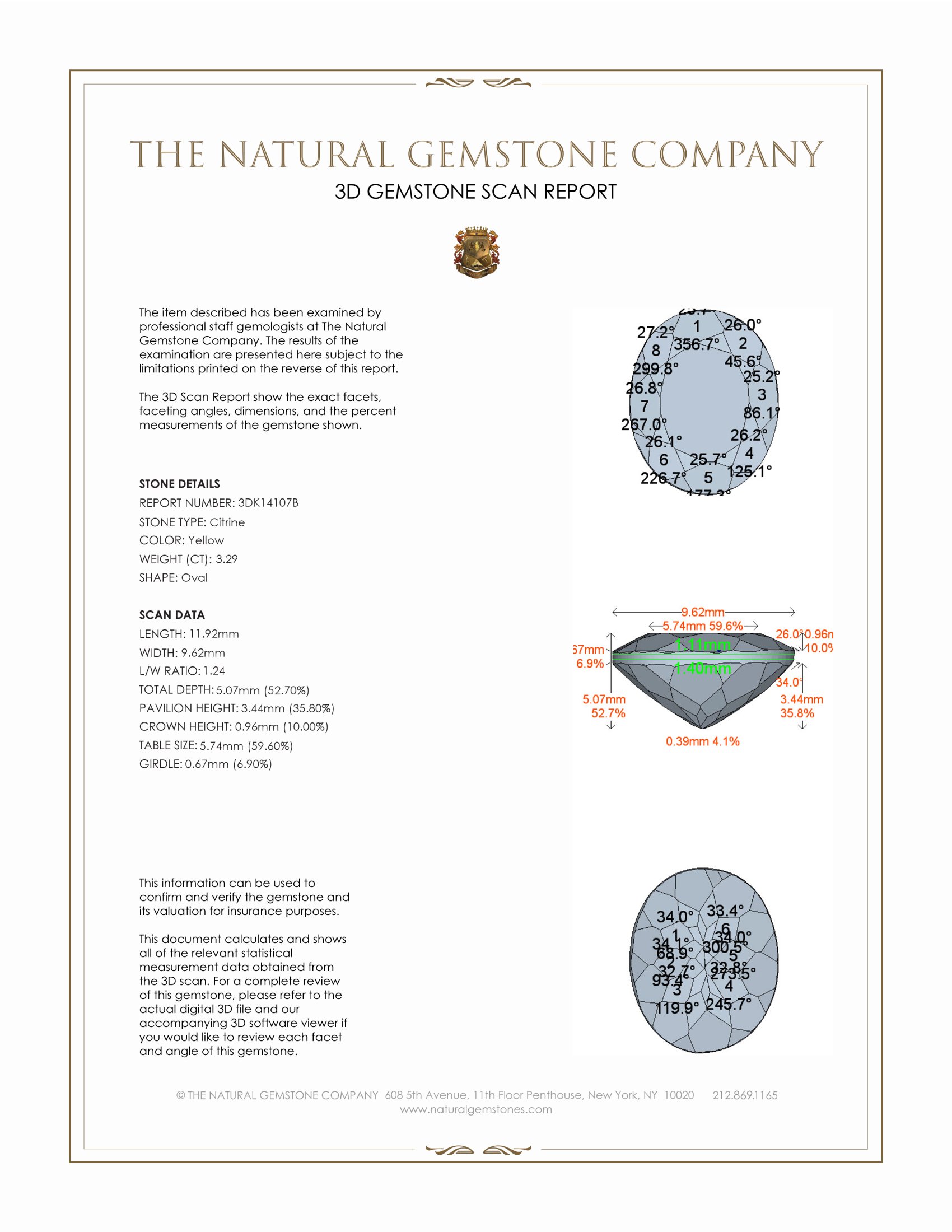 3.29 Ct. Citrine from Brazil
