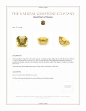 6.28 Ct. Yellow Zircon from Ceylon (Sri Lanka) Appraisal