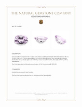 54.17 Ct. Purplish Pink Kunzite from Afghanistan Appraisal
