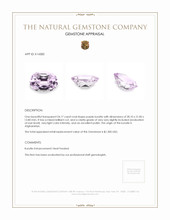 54.17 Ct. Kunzite from Afghanistan Appraisal