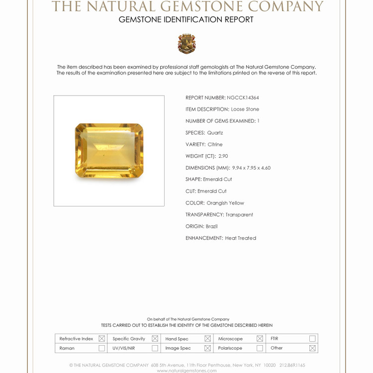 2.90 Ct. Citrine from Brazil