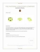 1.52 Ct. Yellowish Green Chrysoberyl from Ceylon (Sri Lanka) Appraisal