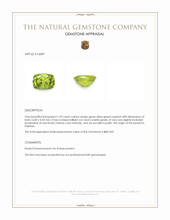 1.59 Ct. Green (Lime Green) Peridot from Pakistan Appraisal