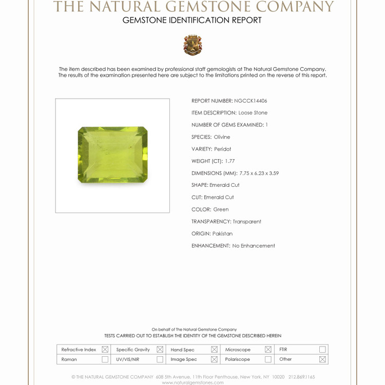 1.77 Ct. Peridot from Pakistan