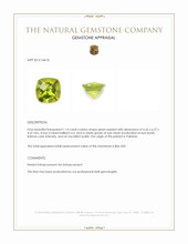 1.14 Ct. Green Peridot from Pakistan Appraisal