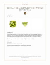 1.14 Ct. Green (Lime Green) Peridot from Pakistan Appraisal