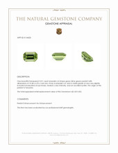 3.01 Ct. Green (Lime Green) Peridot from Tanzania Appraisal