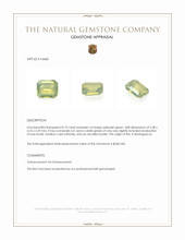 0.73 Ct. Yellowish Green Chrysoberyl from Madagascar Appraisal