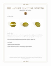 3.06 Ct. Greenish Yellow Cabochon Chrysoberyl from Ceylon (Sri Lanka) Appraisal
