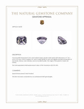 2.05 Ct. Greyish Violet Spinel from Ceylon (Sri Lanka) Appraisal