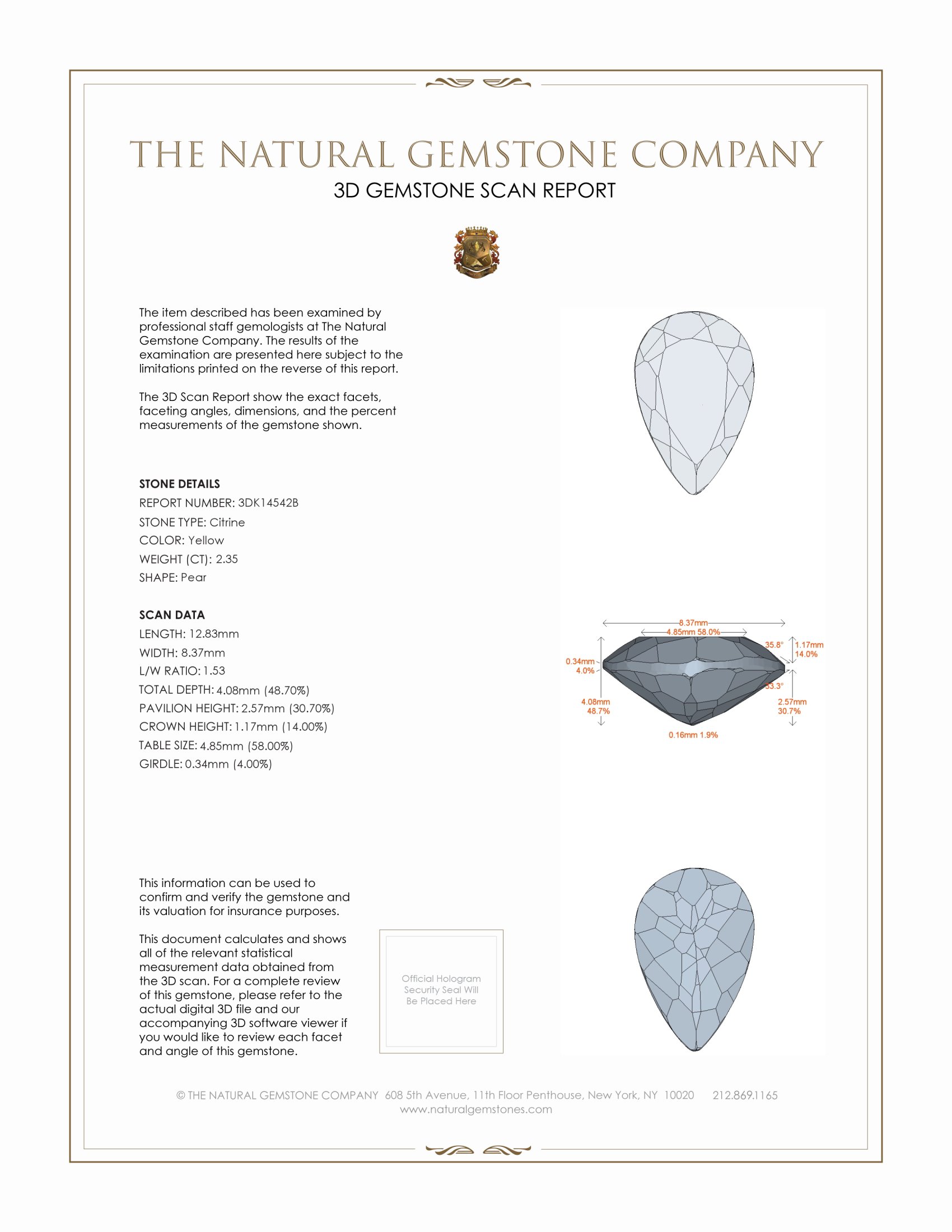 2.35 Ct. Citrine from Brazil