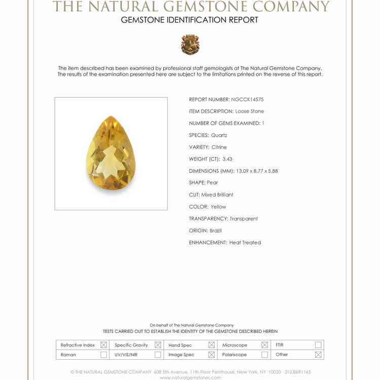 3.43 Ct. Citrine from Brazil