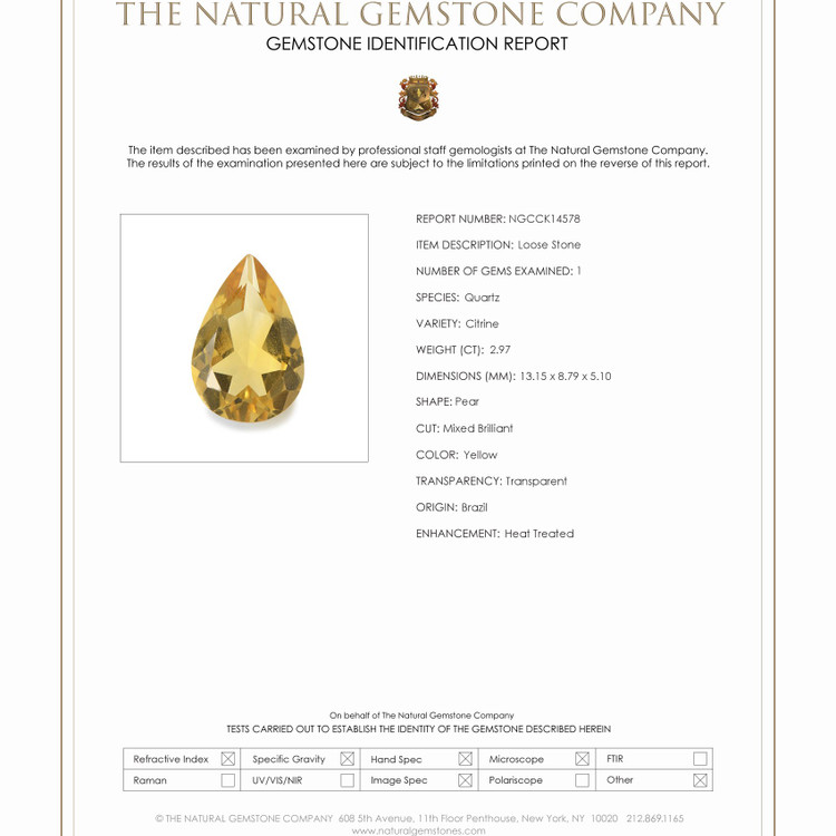 2.97 Ct. Citrine from Brazil