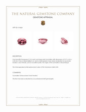 2.18 Ct. Pink Tourmaline from Mozambique Appraisal