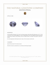 1.06 Ct. Greyish Violet Spinel from Ceylon (Sri Lanka) Appraisal