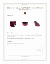 4.11 Ct. Rhodolite Garnet from Madagascar Appraisal