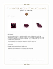 4.16 Ct. Pinkish Purple Rhodolite Garnet from Madagascar Appraisal