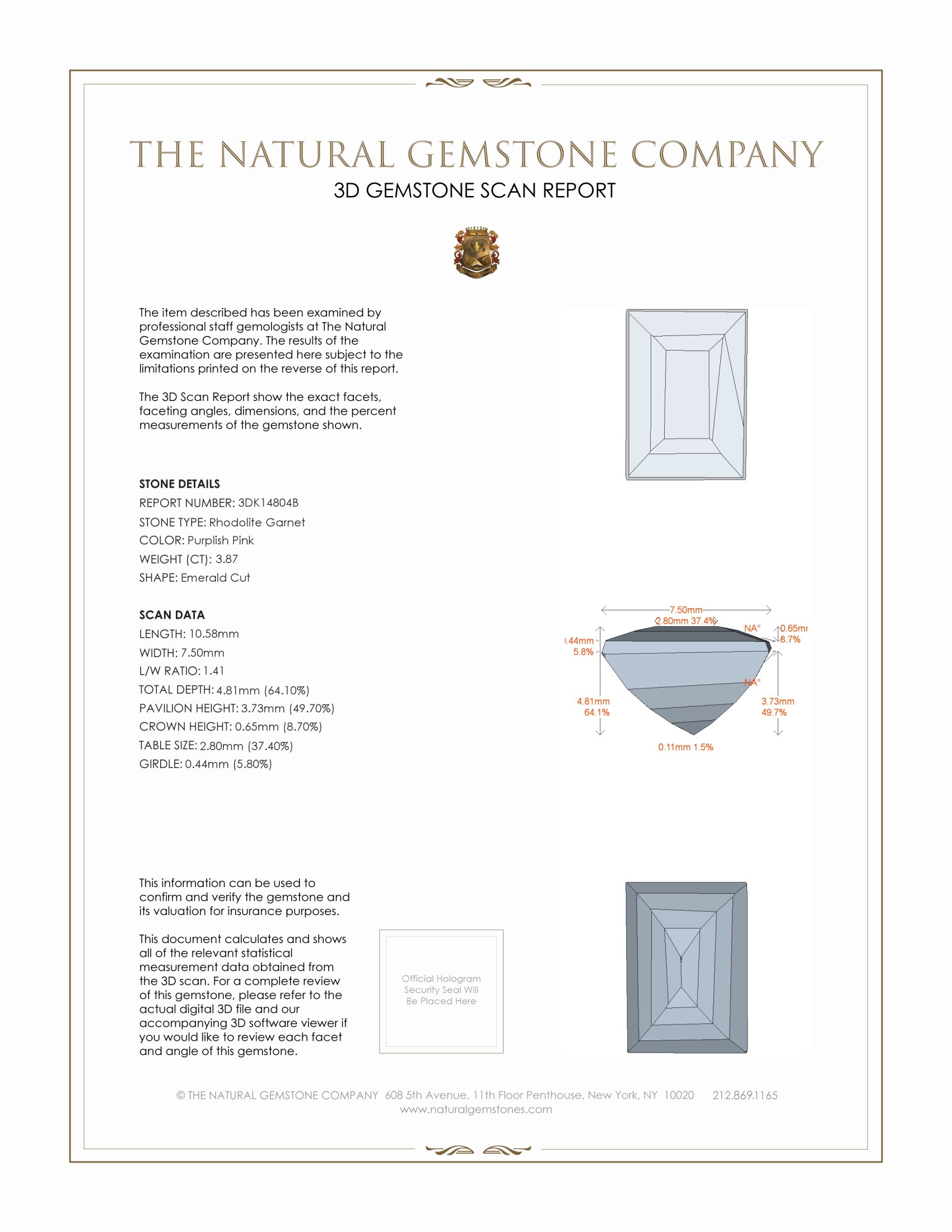 3.87 Ct. Rhodolite Garnet from Madagascar