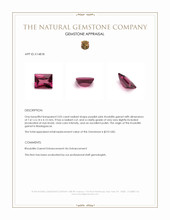 2.05 Ct. Purplish Pink Rhodolite Garnet from Madagascar Appraisal