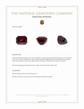 6.64 Ct. Red Garnet from Ceylon (Sri Lanka) Appraisal
