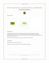 0.53 Ct. Green (Lime Green) Peridot from Ceylon (Sri Lanka) Appraisal