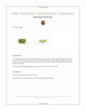 0.45 Ct. Peridot from Ceylon (Sri Lanka) Appraisal
