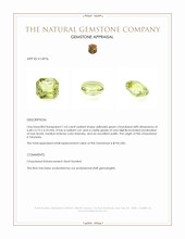 1.63 Ct. Chrysoberyl from Tanzania Appraisal