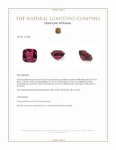 4.42 Ct. Purplish Red Garnet from Tanzania Appraisal